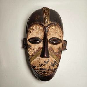 Lega Hand-Carved Vintage Wooden African Mask